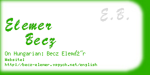 elemer becz business card